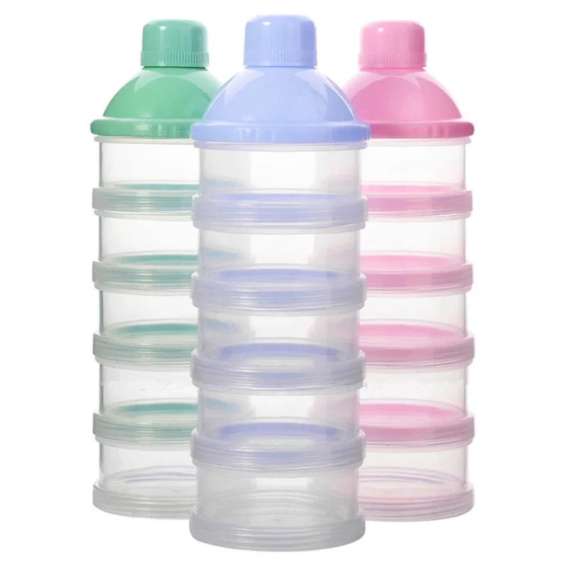 Portable Milk Powder Formula Dispenser Food Container Storage 5 Grid For Baby Kids Toddler