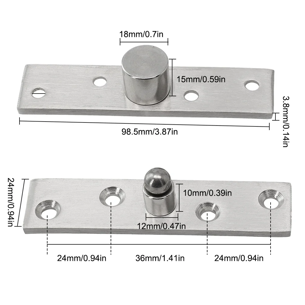 Stainless Steel 360 Degree Rotary Door Pivot Up And Down Hinge For Wooden Door Cabinet Furniture Hardware