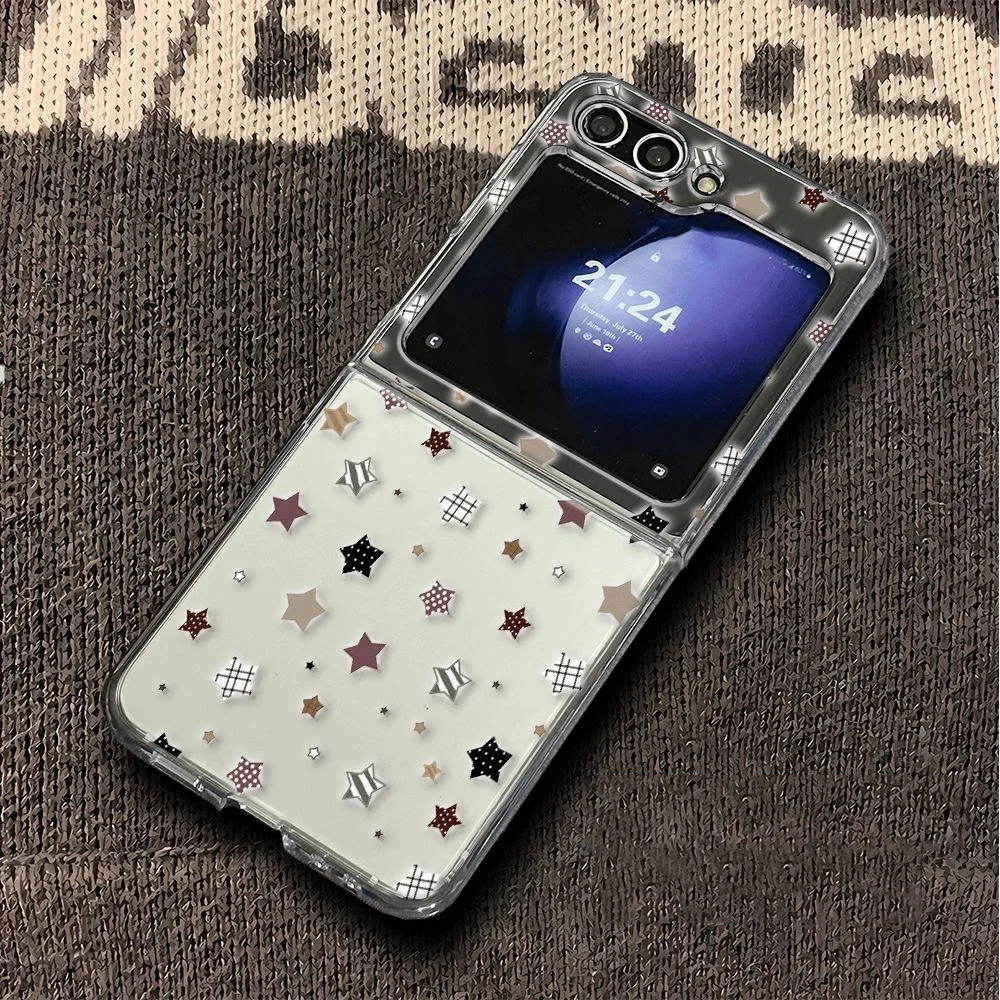 Vibrant Colorful Stars Print Phone Case – Clear Folding Cover