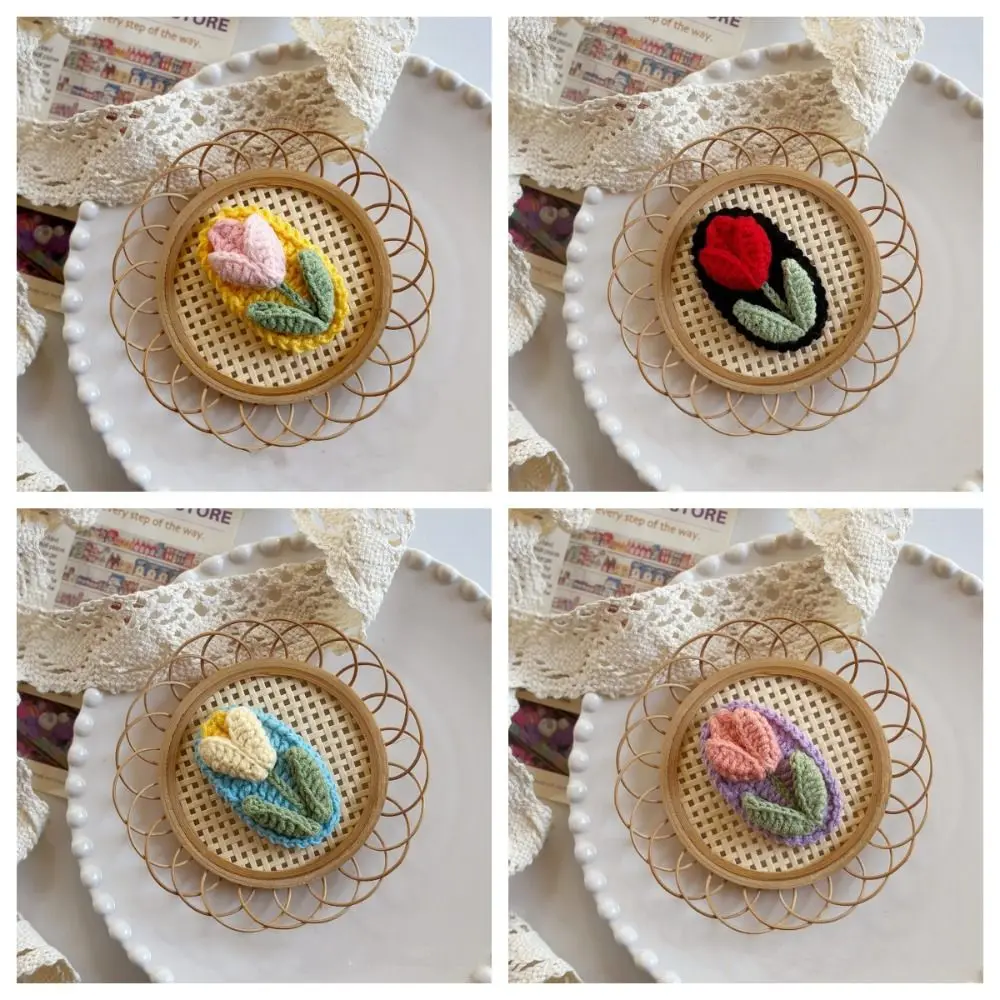 Description Picture 3 of itemHandmade Knitted Flower Barrettes Cute Wool BB Clip Embroidery Hairpin Hair Accessories Headdress Crochet Barrettes Girls