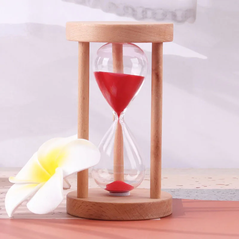 3/5/10/15 Minutes Wooden Hourglass Timer Home Living Room Desktop Decoration Children Birthday Gift Portable Sand Clock