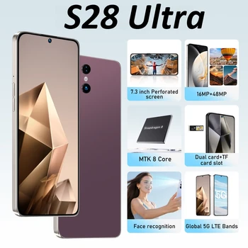 Cheap Mobile Phones Silicone Protective Cover for S28 Ultra Smartphone Accessories 7.3HD High-quality Cell Phone Case Android 5G 1