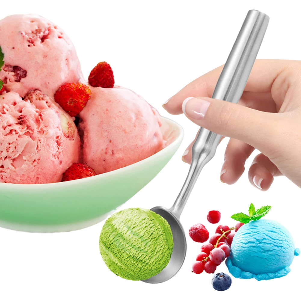 Ice Cream Scoop Stainless Steel Spoon Ice Ball Mold Non-Stick Cookie Spoon Potatoes Watermelon Digger Cream Scoop Tools