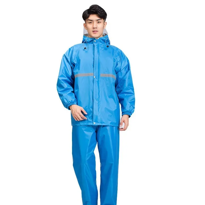 thumbnail image 1 of Conjunto de chubasquero de tela Oxford, ropa de trabajo reflectante separada para adultos, chubasquero y pantalones de moda para ciclismo al aire libre, artículos para el hogar, 1 of 4