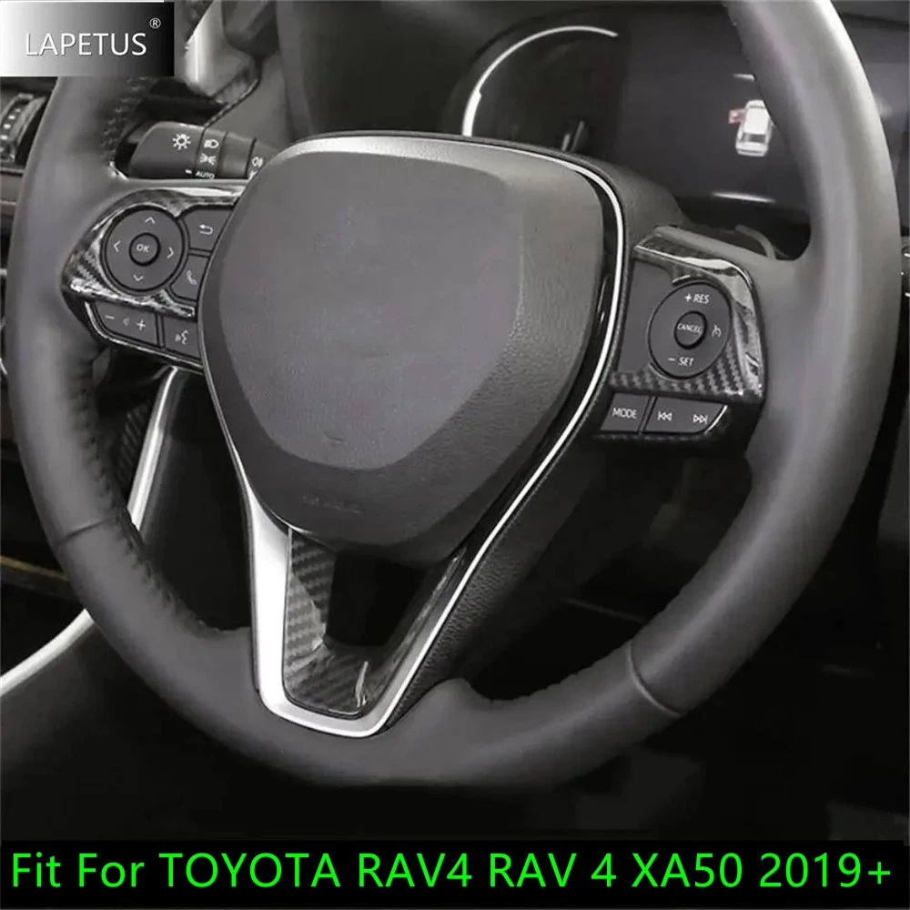 

Car Steering Wheel Button Frame Decoration Cover Trim ABS Carbon Fiber Accessories Interior For TOYOTA RAV4 RAV 4 XA50 2019-2022