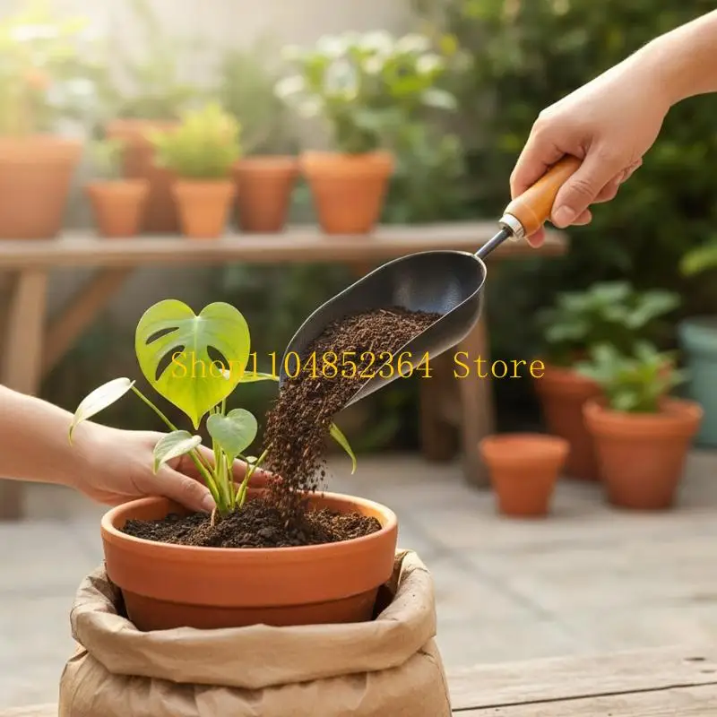 652F 정원 스쿠프 금속 삽 녹 방지 포팅 토양 스쿠프 핸드 삽 도구