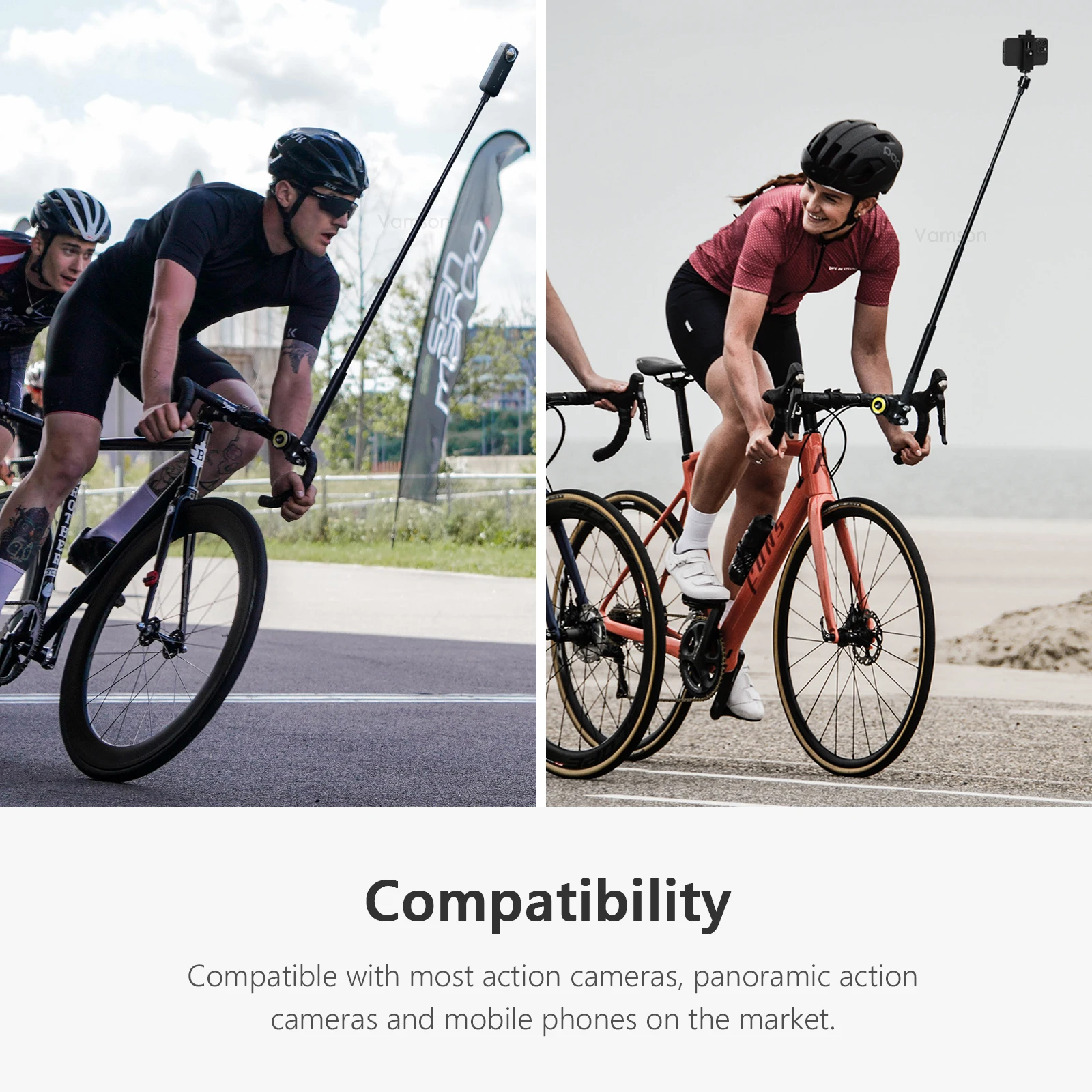 Vamson-montagem do Guiador para Motocicletas e Bicicletas Insta 360x3 One x2 Monopé Invisível Acessórios para Câmera go Pro - Image 4