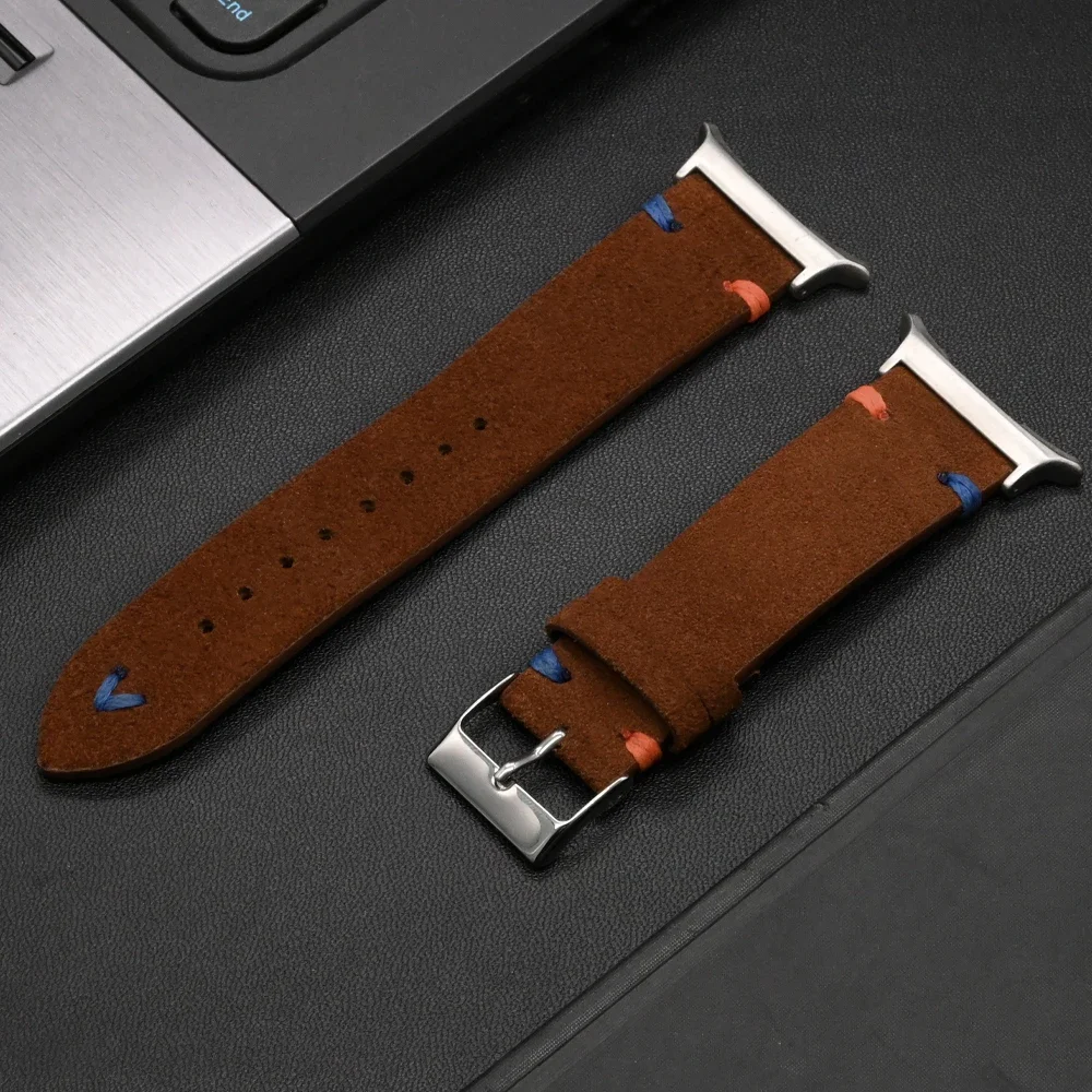 Handmade Soft Leather Strap for Smartwatch - No Gap Curved End Bracelet