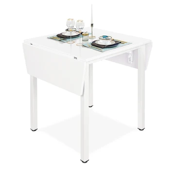 Dining Table,Drop Leaf Rectangle Extendable Kitchen Tables 4 to 6 Seat Space Saving Dining Table