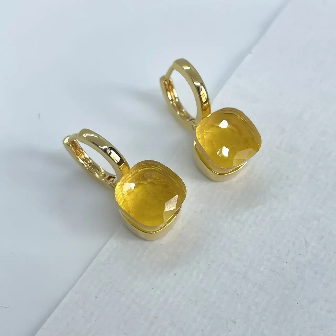 Classic Crystal Candy Earrings For Women 32 Colors   Gold Plated Sweet  Style  Fashion Jewelry