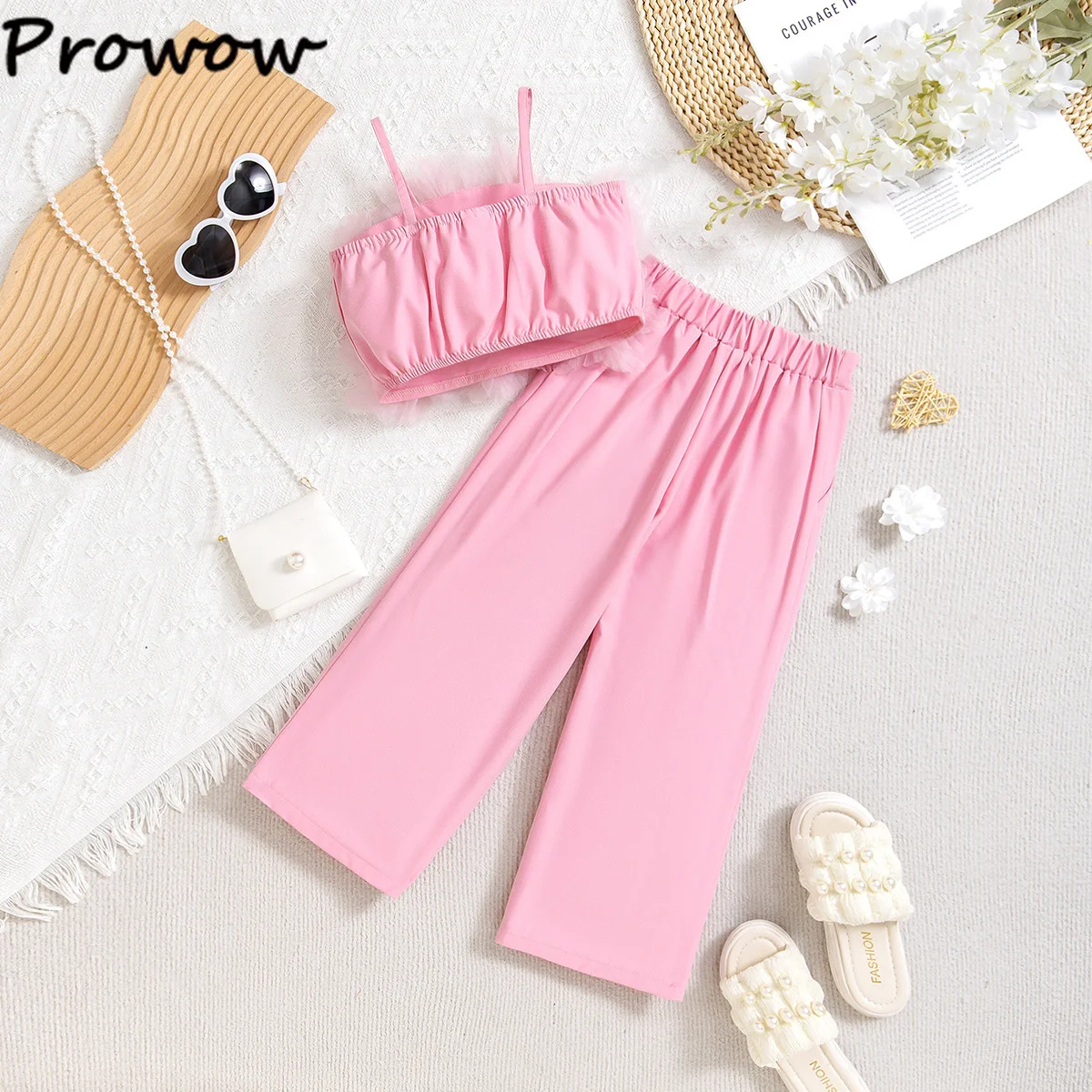 Girls’ Pink Lace Vest & Pants Set 3
