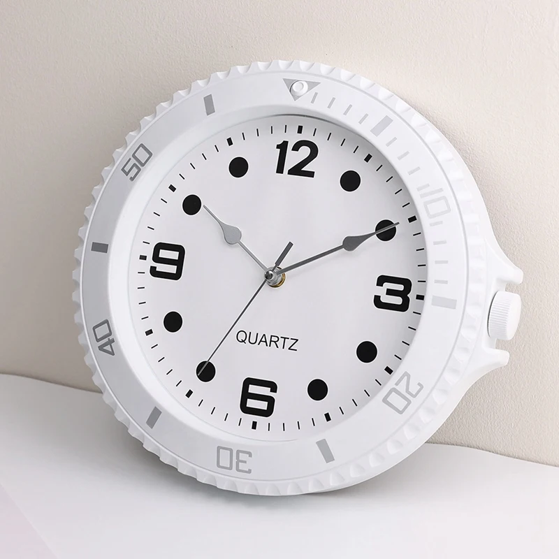 VIKMARI 3D Orologio da Parete, 20cm Piccolo Moderno Orologi, Silenzioso Nero e Bianco Orologio per Cucina Bagno Soggiorno Camera da Letto