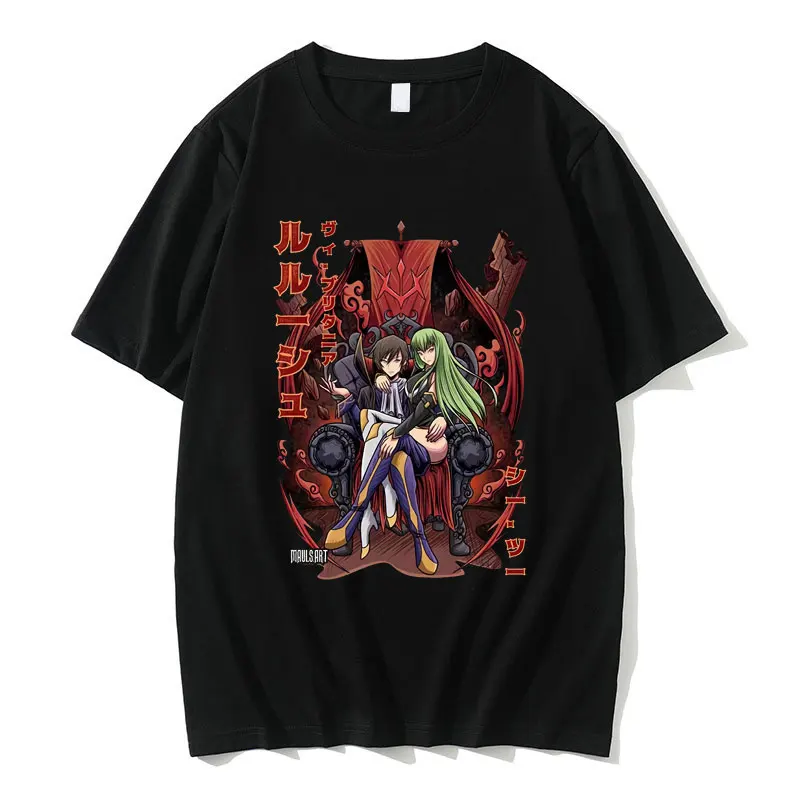 

Y2k Clothes Male Streetwear Top T-shirt Anime Code Geass T Shirts Lelouch Lamperouge C.C. Graphic Tshirt Men Women Casual Tees