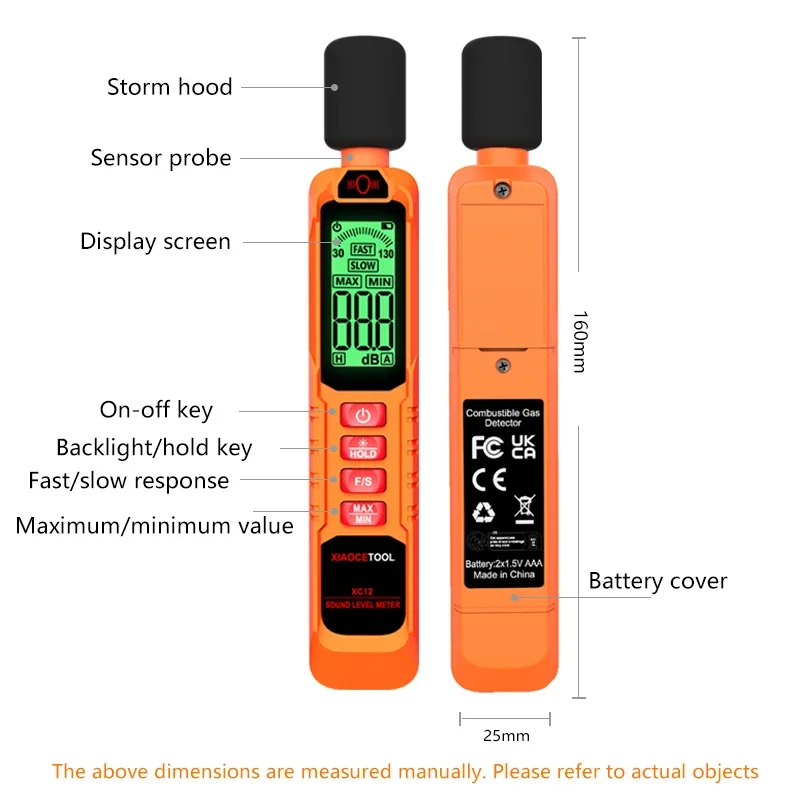 Enhanced Digital Sound Level Meter for Environmental Monitoring, 30-130dB Range