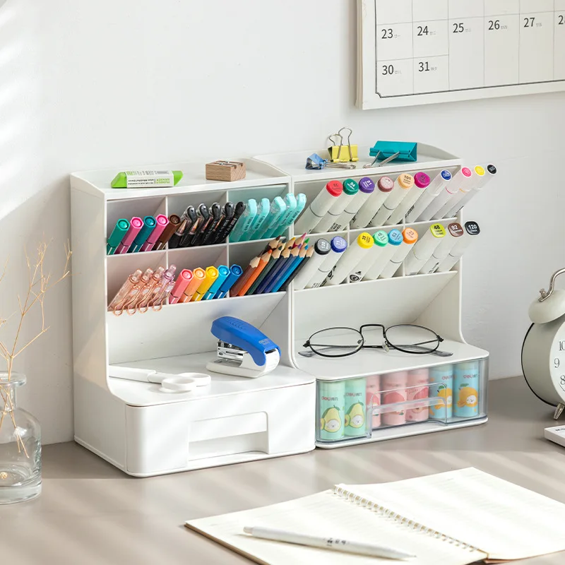 Desk Organizer Oblique Pen Holder Storage Box Office Desktop Multi-Function Pen Holder Student Stationery