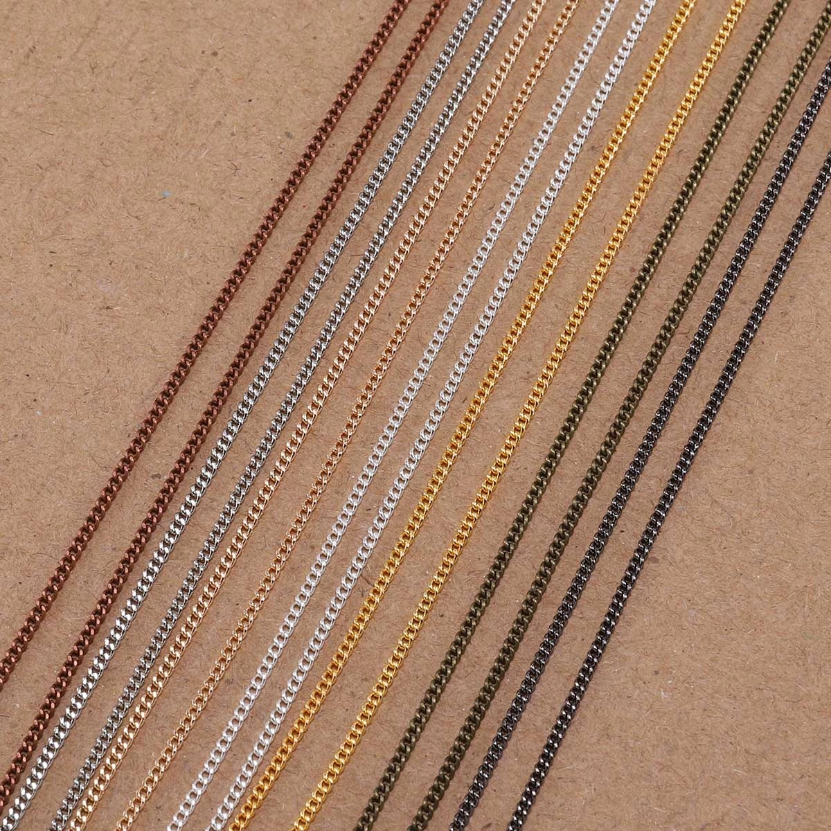 5 10m/lot Bronze Color Plated Necklace Chains Brass Bulk For Diy
