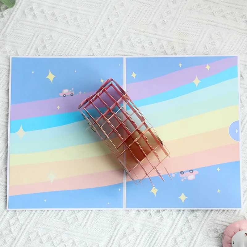 3D Pop up Style Creative Valentine's Day 3D Card Love Car Business Gift Gratitude Blessing Cartoon Commemorative greeting cards greeting cards