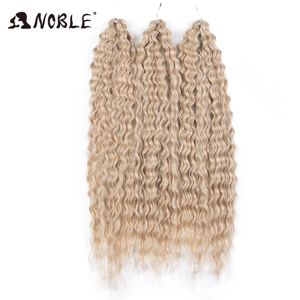 Noble Synthetic Hair Cosplay Water Wave 24Inch Twist Crochet Hair Braid Hair Ombre Blonde Pink Deep Wave Braiding Hair Extension