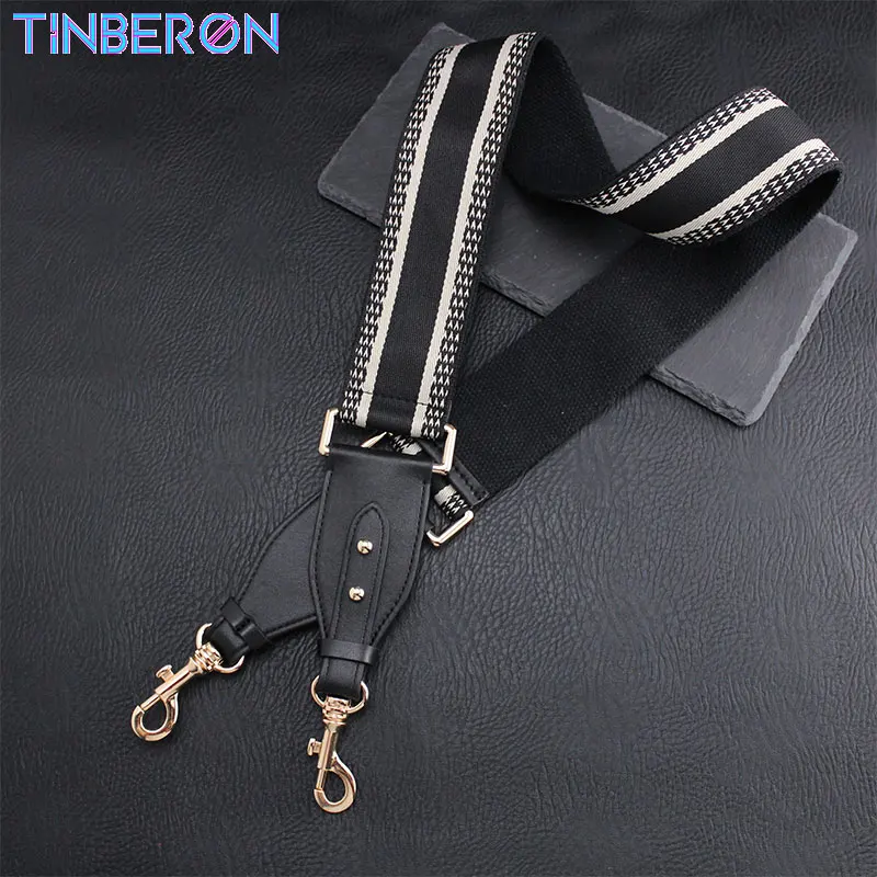 Bag Strap Luxury Designer TINBERON Apply To Saddle Bag Canvas Shoulder Bag Straps Leather Bag Part Accessories Handbag Bag Strap