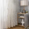 White Gauze 1PC Princess Style Embroidered Window Screen Semi Transparent Partition Curtain Lace Minimalist, Romantic 1