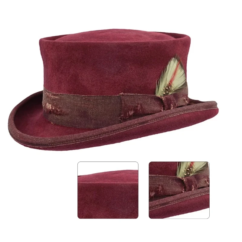 Flat Top Hat Adult Costume Hat Oktoberfest Cap Party Prop Unisex Panama