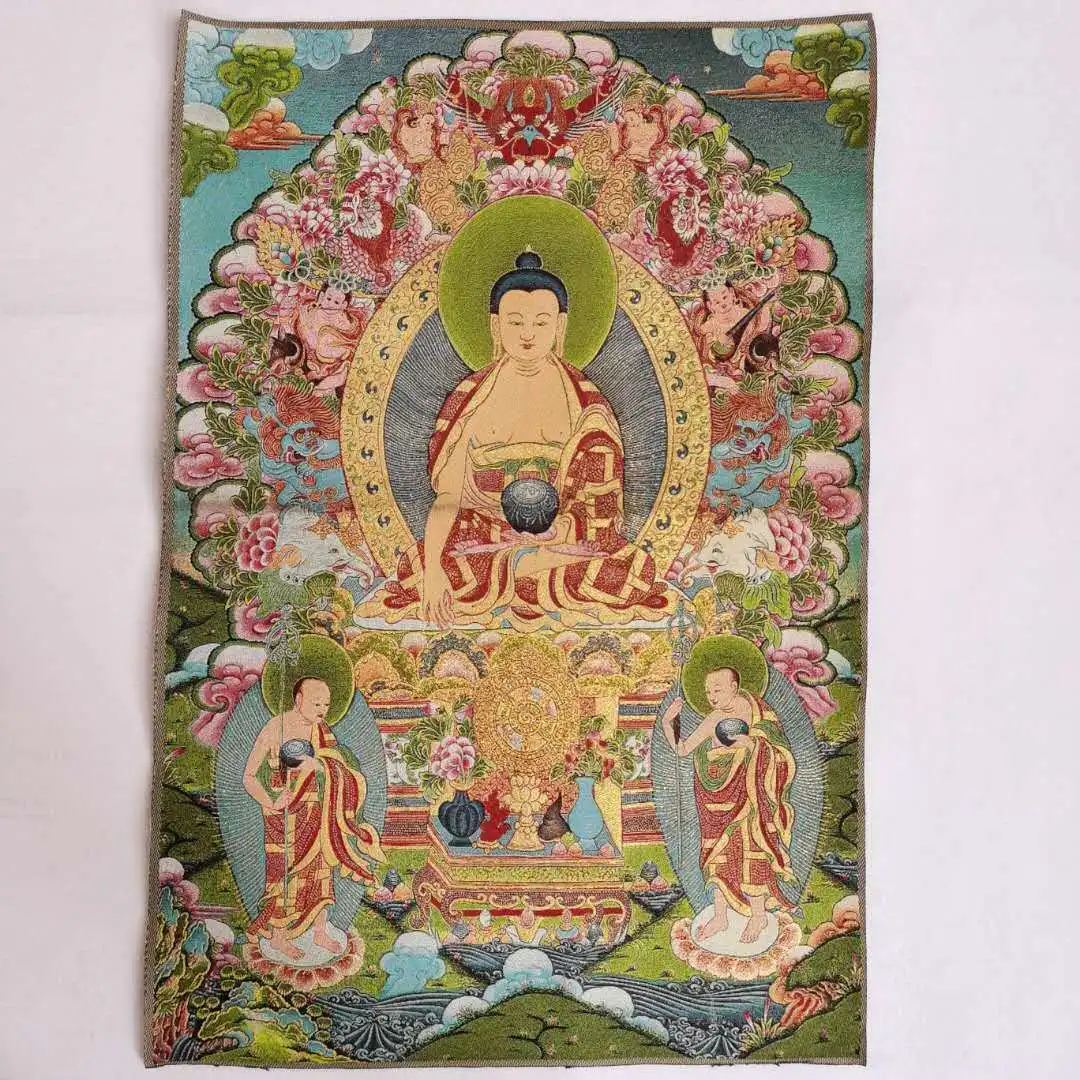 

Тибетская шелковая ткань 36 дюймов, буддизм Tathagata Tangka Buddha Фреска тханка 2654