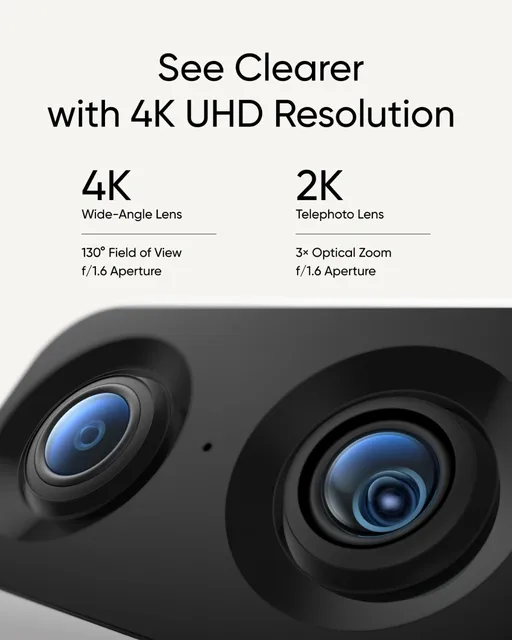 eufy Security Indoor Cam S350 Dual Cameras 4K 8MP Baby Security Camera 8× Zoom 360° PTZ Human/Pet AI Wifi Surveillance Cam 2