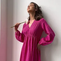 Muslin 100% Cotton Dresses Elegant Long Sleeve V-Neck High Waist Black White Midi Dress Women Robes Mori Girl Festival Clothing 4