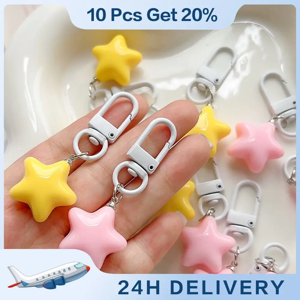 

Keychain Portable 2.5 * 6.5cm Versatile Cream Star Keychain For Any Occasion Girl's Drape Demand Highly Sought After Charming