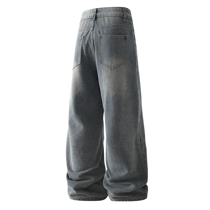 Punk Style Trend Fashion Ripped Jeans Straight leg jeans wide leg pants Hip Hop Clothing