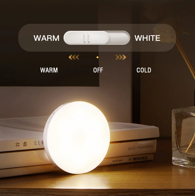 night lamp for bedroom PIR Motion Sensor LED Night Light USB Rechargeable Dimmable Night Lamp for Bedroom Kitchen Cabinet Light Wireless Closet Light. led night light