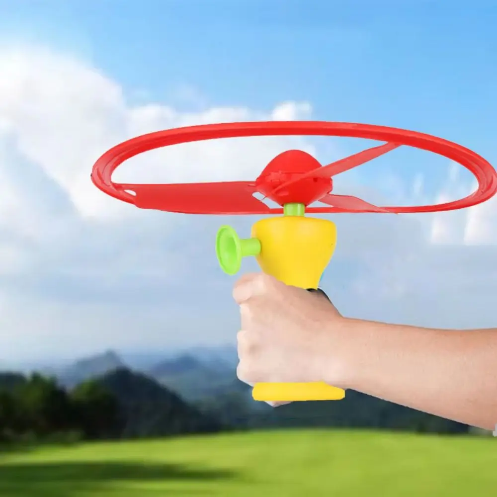 Launcher Spinner Pull Flying Disc Toys Atmosphere Prop Rotating Ripcord Sky Spin Toys Educational Cartoon Dragonfly Toy Gift