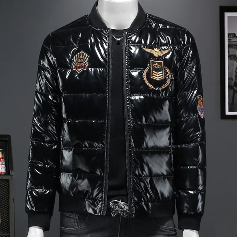 

Winter Streetwear Thickened Embroidery Warm Medium Short Jacket New Fashion Brand Duck Down Jacket Men Clothes Down Jacket Men