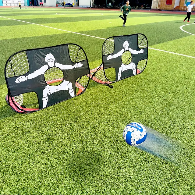 Foldable Football Goal Nylon Soccer Goal Kids and Adults Football Target Net for Playground Backyard Indoor Outdoor Training 2