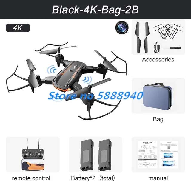 4K HD Dual Camera RC Dron Mini Drone Three-way Infrared Obstacle Avoidance Altitude Hold Mode Foldable RC Quadcopter With Bag To RC Quadcopter luxury RC Quadcopter