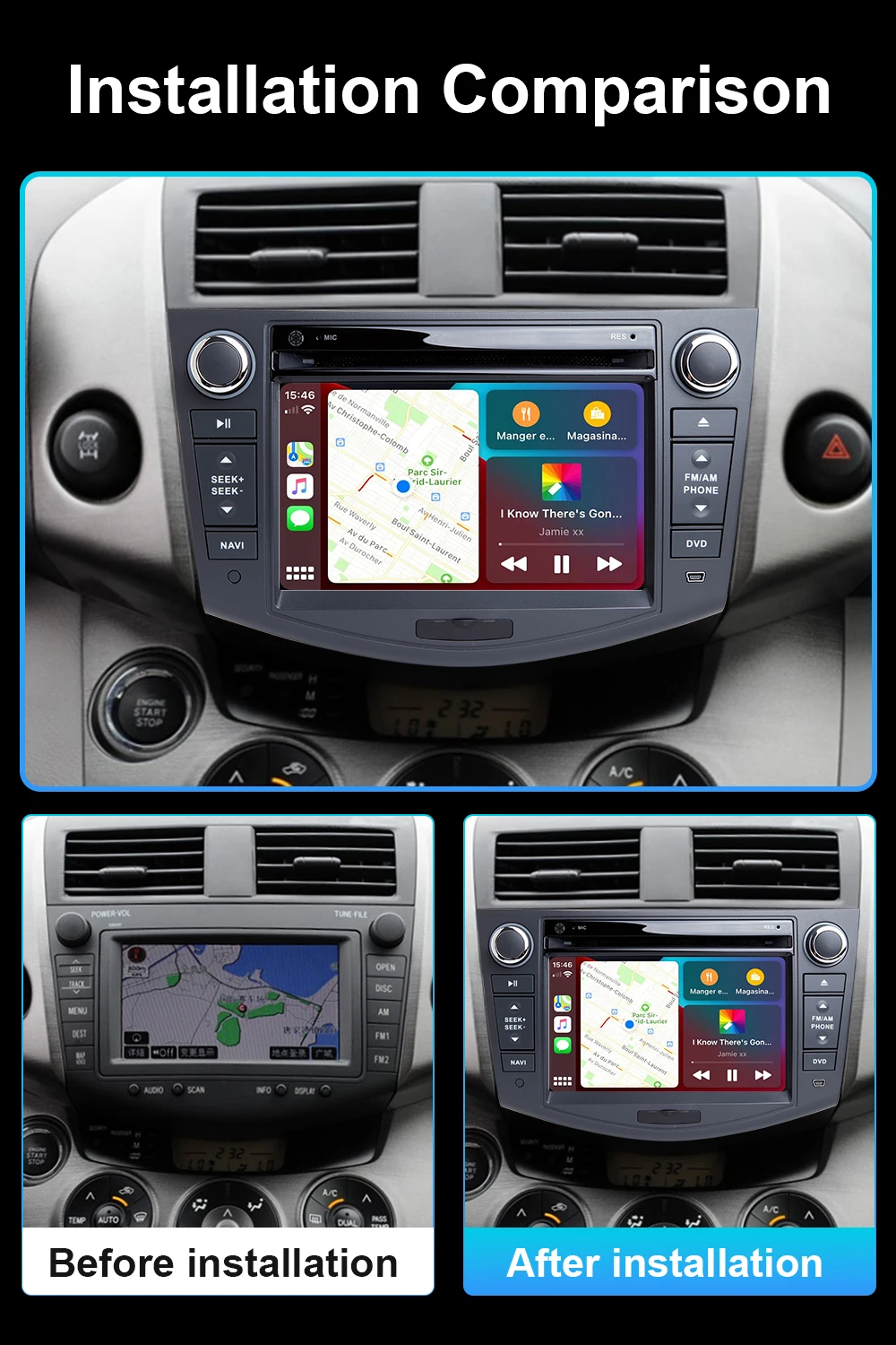 Android Car Radio DVD Player For Toyota RAV4 2006-2012 Touch Screen Car GPS Navi