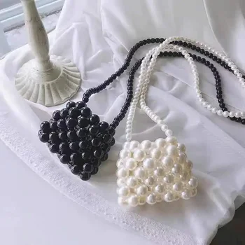 여아용 여름 진주 가방, 공주 미니 지갑, 귀여운 비즈 크로스 바디 백, 파티 동전 주머니, 토트 아기 핸드백 선물
