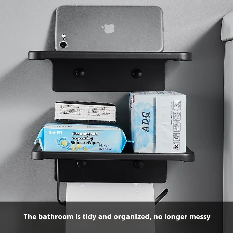Tissue holder, tissue box, space aluminum bathroom storage rack, toilet holder, phone roll paper sanitary napkin box