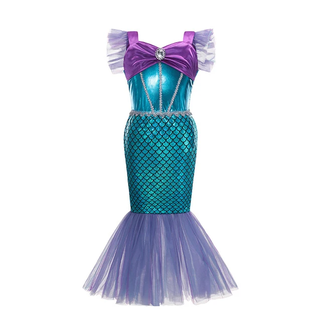 thumbnail image 1 of Disney-vestido de princesa Jasmine para niña, disfraz de Aladdín, lámpara de sirena, Elena, Moana, fiesta de cumpleaños, Carnaval, 1 of 5