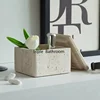 Natural Cave Stone Bathroom Cotton Swab Storage Box Retro Travertine Jewelry Perfume Storage Container Home Accessories 2