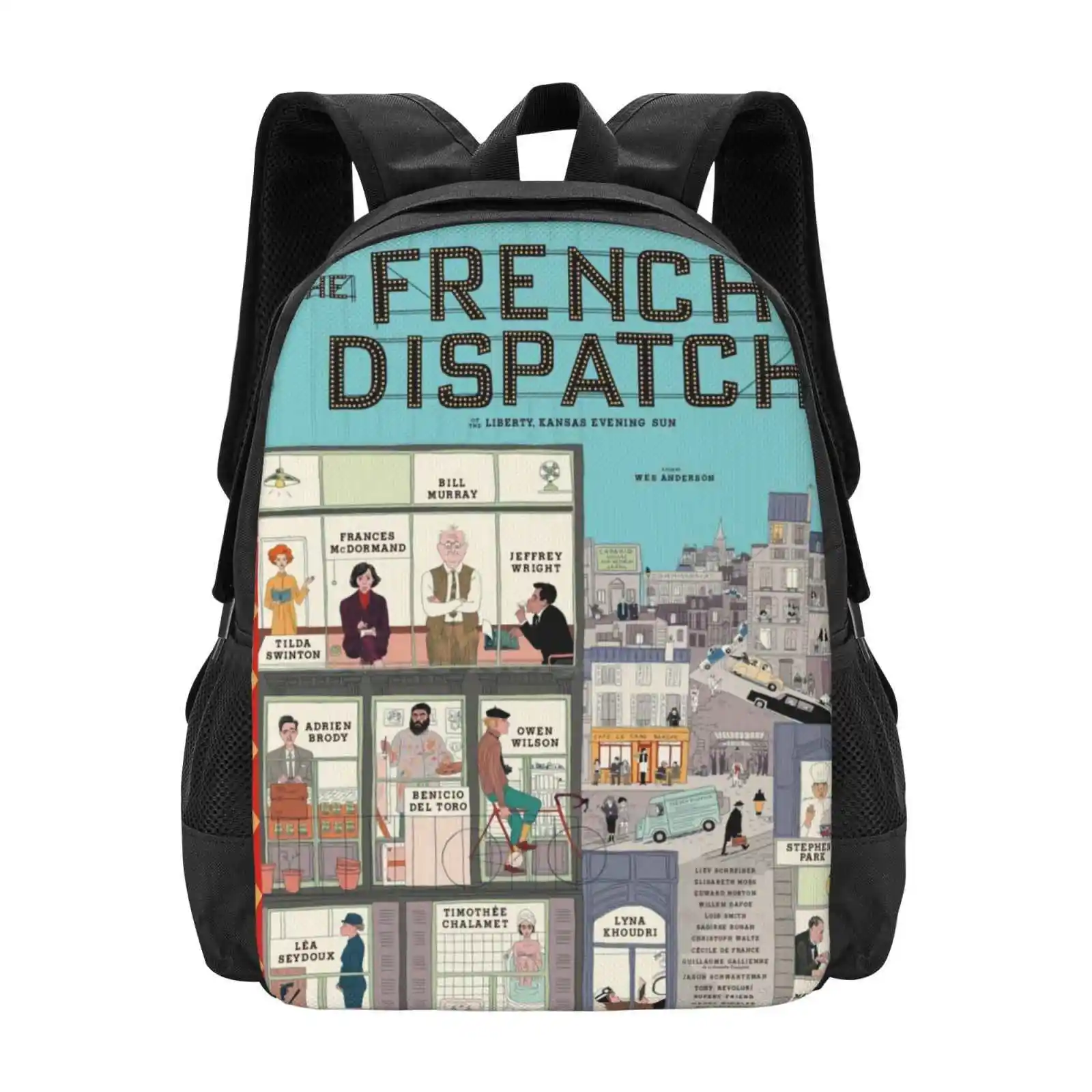 

The French Dispatch New Arrivals Unisex Bags Student Bag Backpack Wes Anderson Timothee Chalamet Bill Murray Tilda Swinton Lea