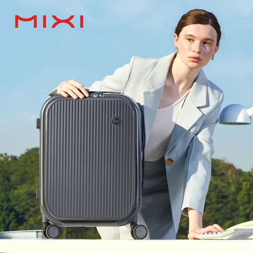 Mixi 남성용 알루미늄 프레임 기내 휴대 여행 가방, 전면 노트북 포켓 수하물 100%, PC TSA 잠금 스피너 휠, 18 인치 20 인치, 2023 신제품 2