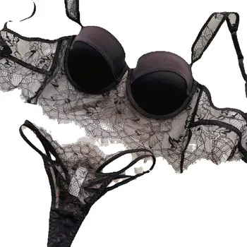 Sous-vêtements Sexy en dentelle pour femmes, Poly Poly fin, anneau en acier souple, Support Anti-affaissement, recueillir des seins, ensemble de soutien-gorge arrière de couleur unie