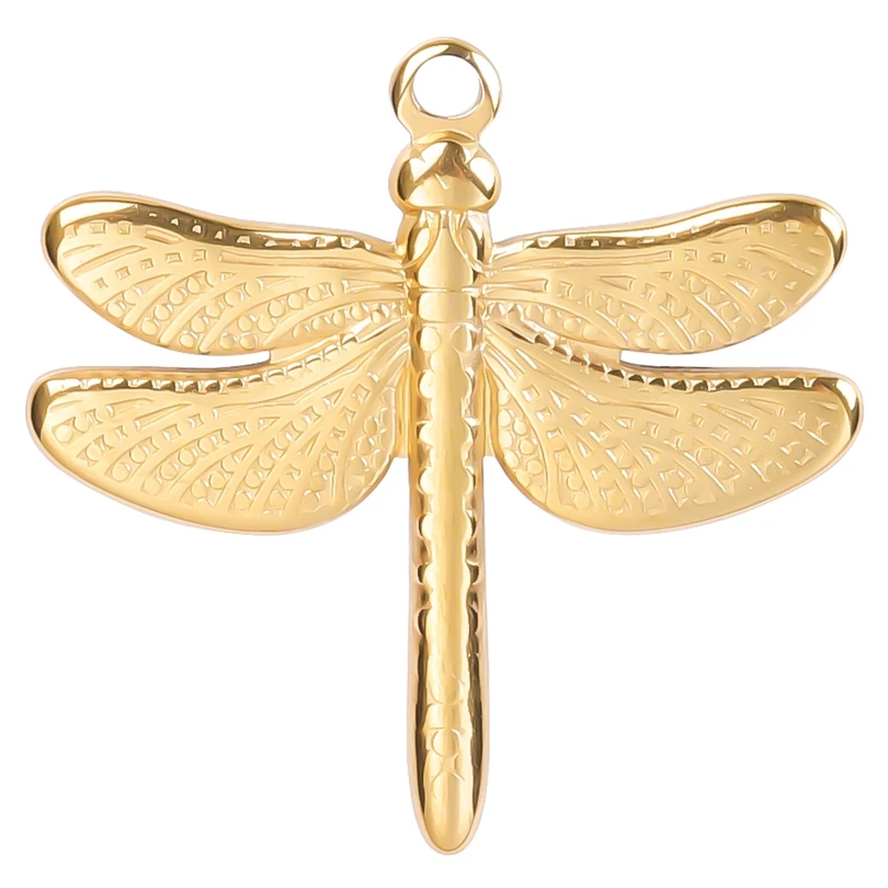 

5pcs/Lot Stainless Steel Vintage Dragonfly Pendant Cute Animal Charms For Jewelry Accessories Bulk
