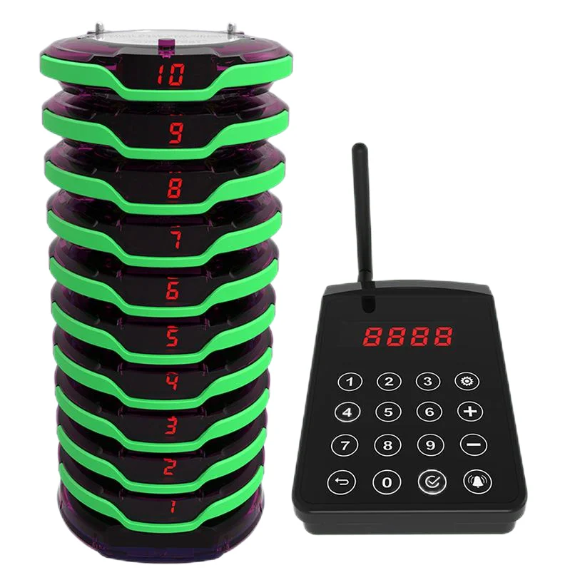 Advanced Touchscreen CoreLink Restaurant Pager System with 15 Wireless Buzzers for Streamlined Guest Management