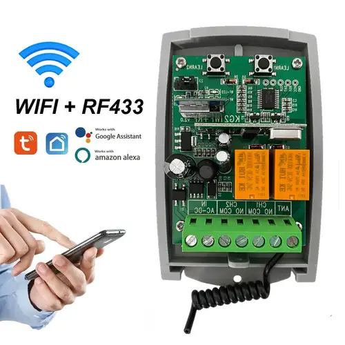SCS SENTINEL Controller Tuya WiFi Smart Life Garage Door Receiver 7-32V 85-250V 2CH 433MHz Remote Control Gate Opener Universal - Image 5