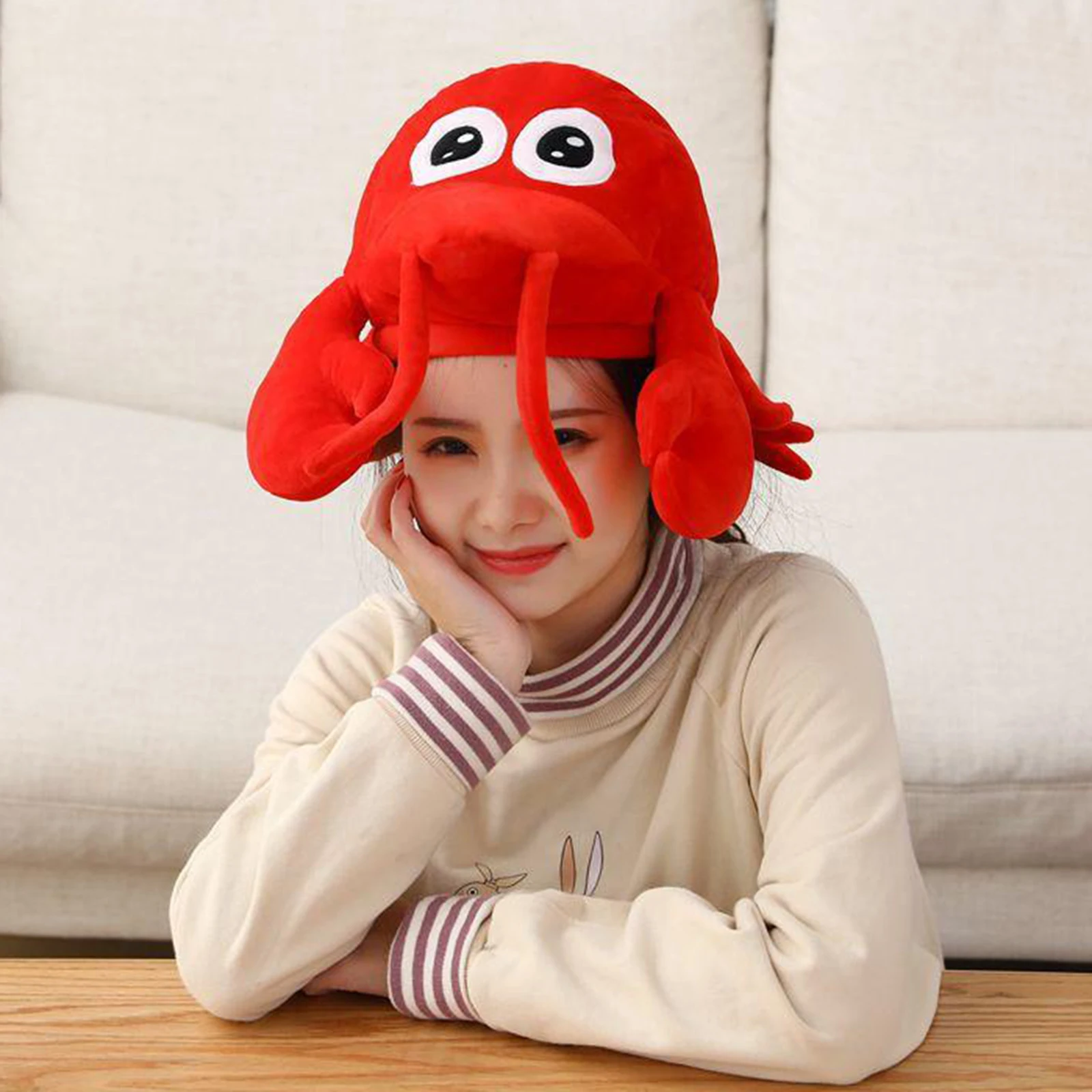 Comfortable Hood Lobster Hats Costume Hats Warm Soft Cozy Headdress Photographic Headwear