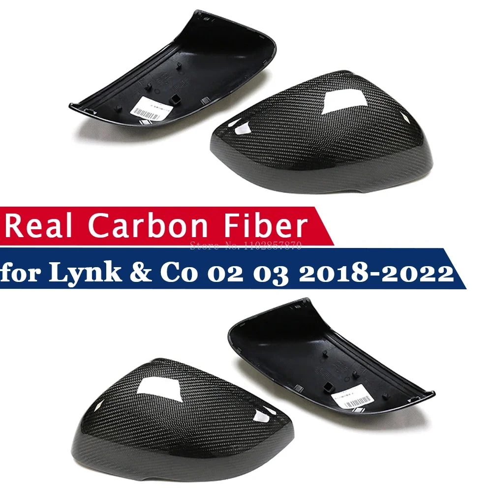 

Rearview Mirror Cover for Lynk & Co 02 03 2018-2022 Real Carbon Fiber Side Mirror Shells Add on Frame Replacement Case Protector