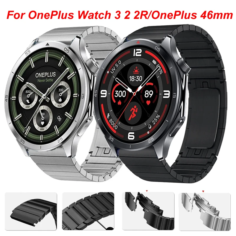 Sleek 22mm Stainless Steel Smartwatch Band - Universal Fit