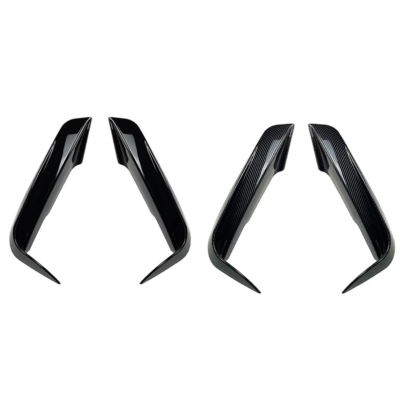 

1Pair Car Front Bumper Fangs Trim Lid Cover Decoration Replacement Accessories For 3-Series F30 F31 M Pack 2013-2019 Piano Black